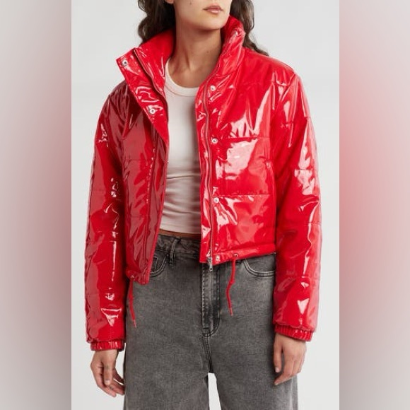 Vigoss Jackets & Blazers - Vigoss Glossy Red Puffer Jacket